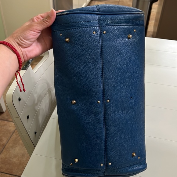 CHLOE BLUE LEATHER SATCHEL TOTE BAG - Picture 9 of 17